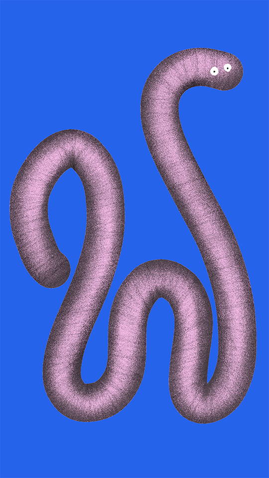 digitally painted work illustration in the shape of the letter W